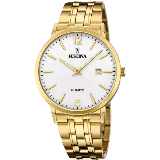 Festina F20513/2 Men's Elegance Gold Stainless Steel Watch with Silver Dial