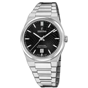 Festina Swiss Made Black Dial Stainless Steel Bracelet Men's Watch F20051/6