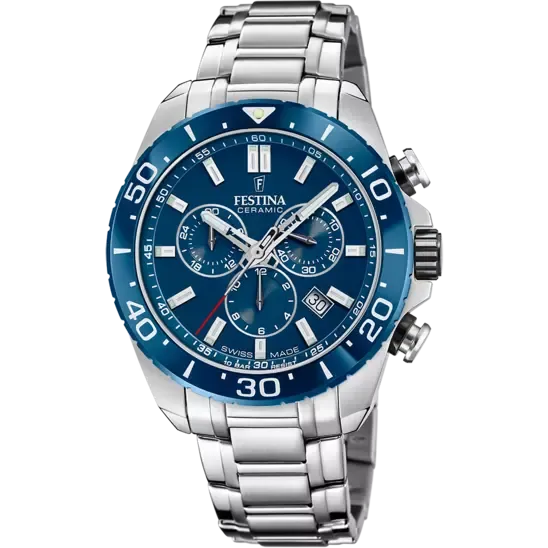 Festina Swiss Made Blue Dial Stainless Steel Bracelet Men's Watch F20042/2