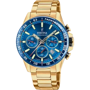 Festina Timeless Chronograph Blue Dial Stainless Steel 316L Strap Men's Watch