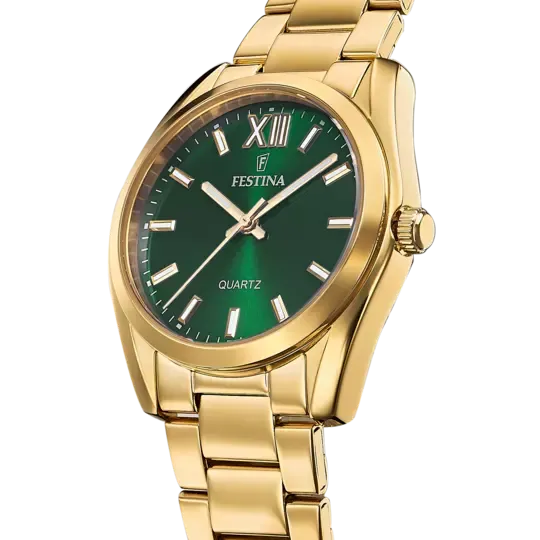 Festina Women's Elegance & Functionality Green Dial Watch with 316L Stainless Steel Strap F20640/4