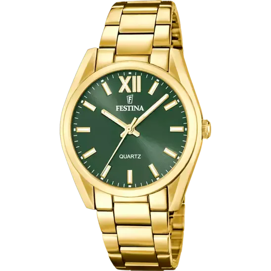 Festina Women's Elegance & Functionality Green Dial Watch with 316L Stainless Steel Strap F20640/4