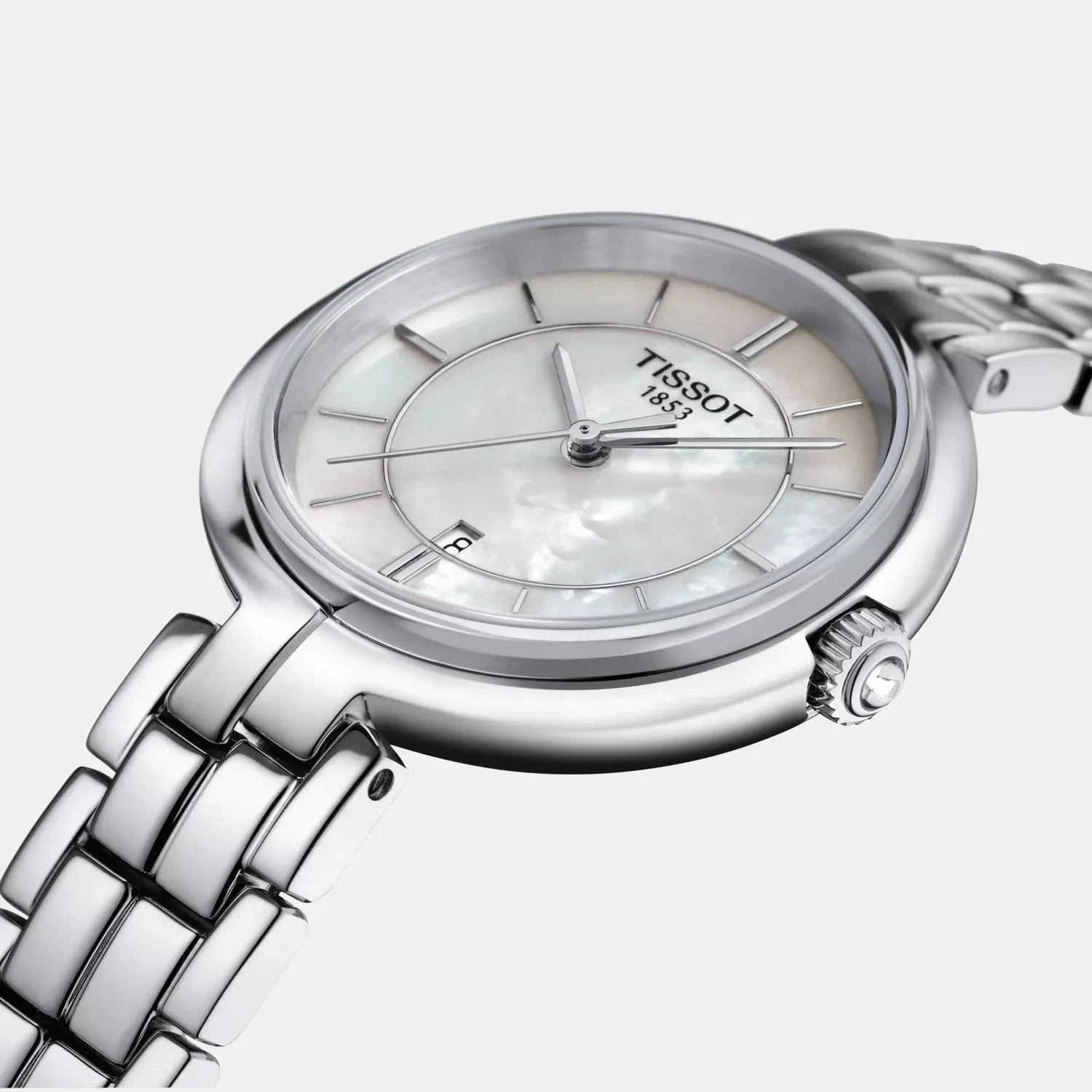 Flamingo Women Quartz Mother Of Pearl Dial Analog Stainless Steel Watch T0942101111100
