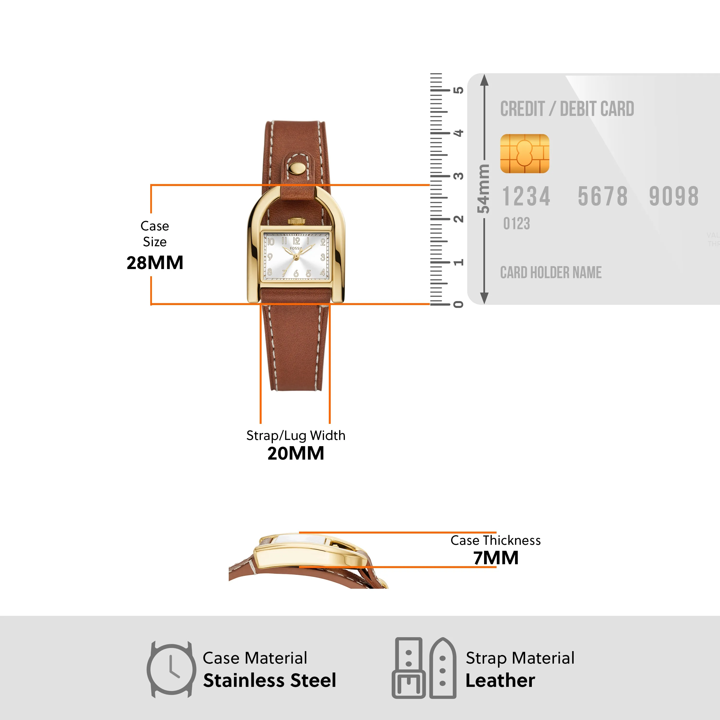Fossil Harwell Medium Brown Leather Timepiece ES5264