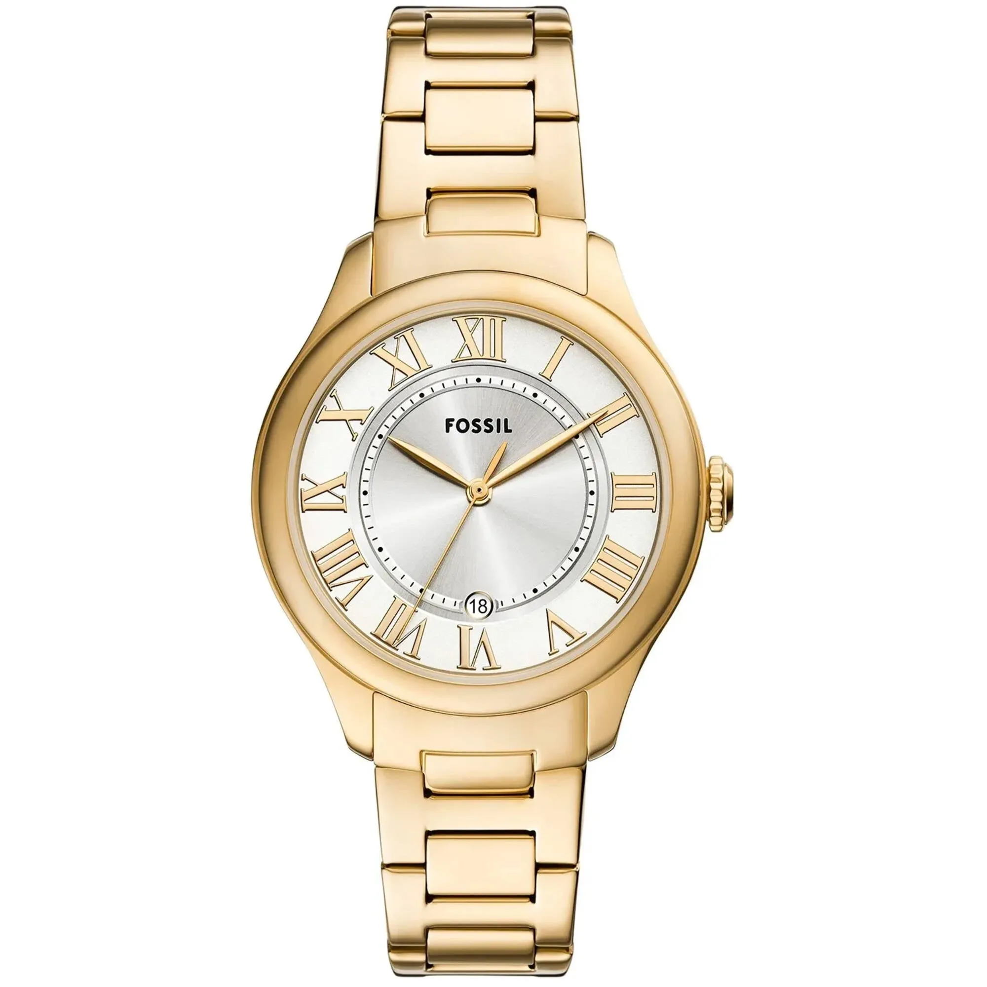 Fossil Women's Watch - Gilmore Quartz Silver Dial Yellow Gold Bracelet | ES5395