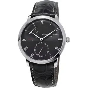 Frederique Constant Men's Watch - Slimline Automatic Black Leather Strap | 723GR3S6