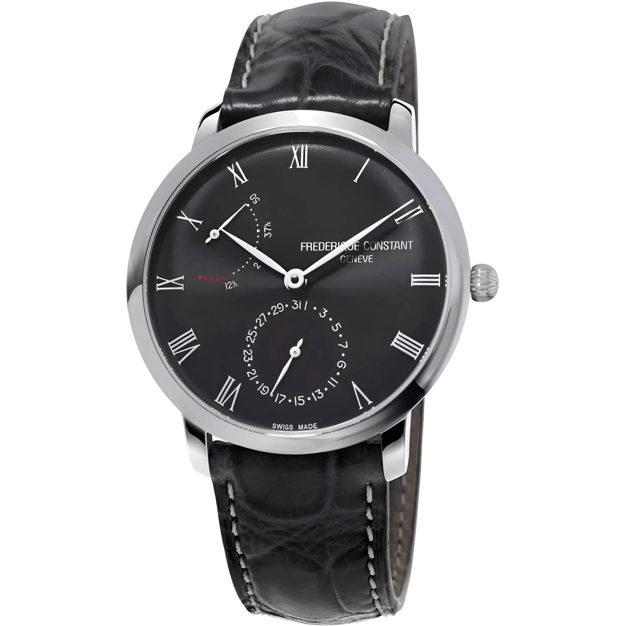 Frederique Constant Men's Watch - Slimline Automatic Black Leather Strap | 723GR3S6