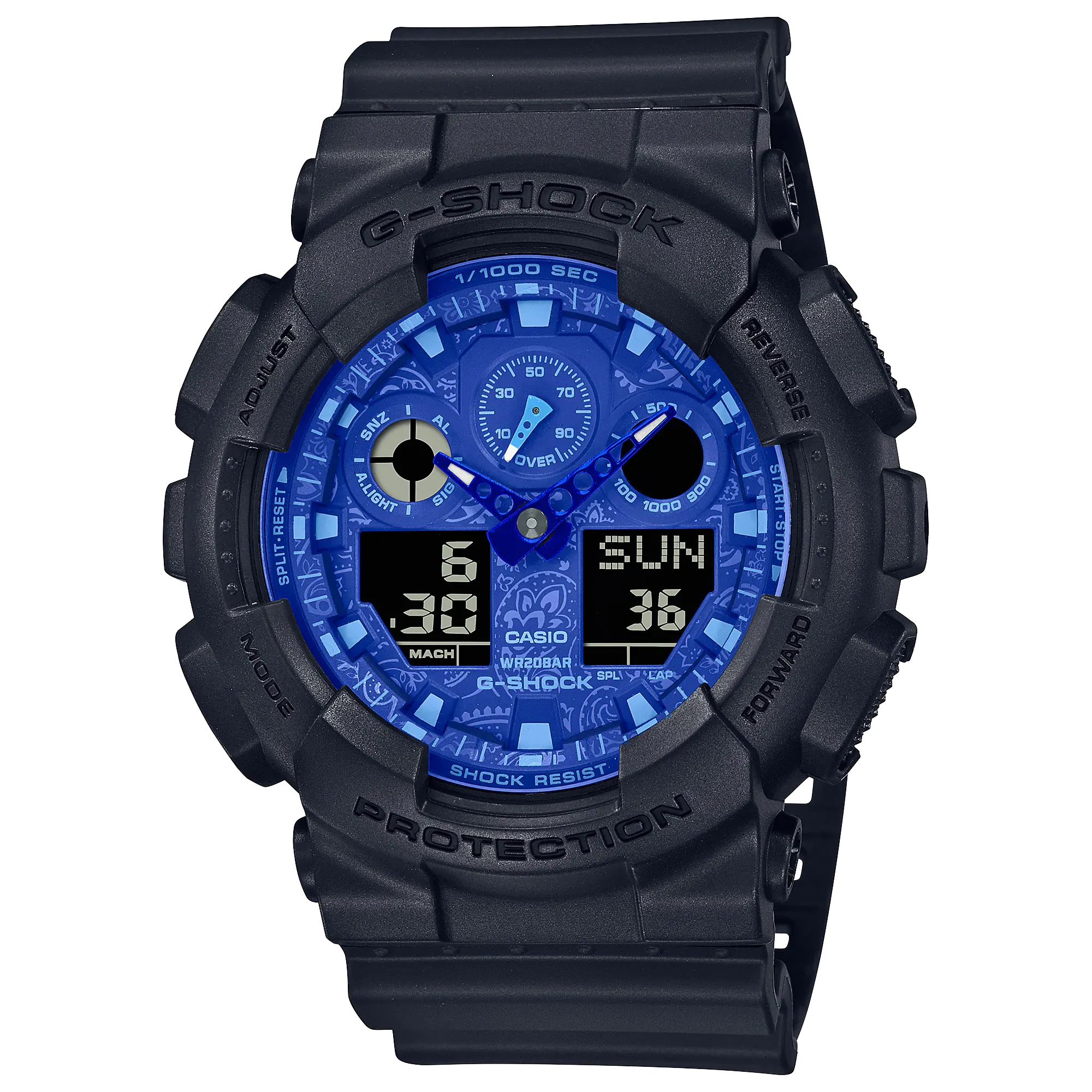 G-Shock Analog Digital Black Resin Band Watch GA100BP-1A