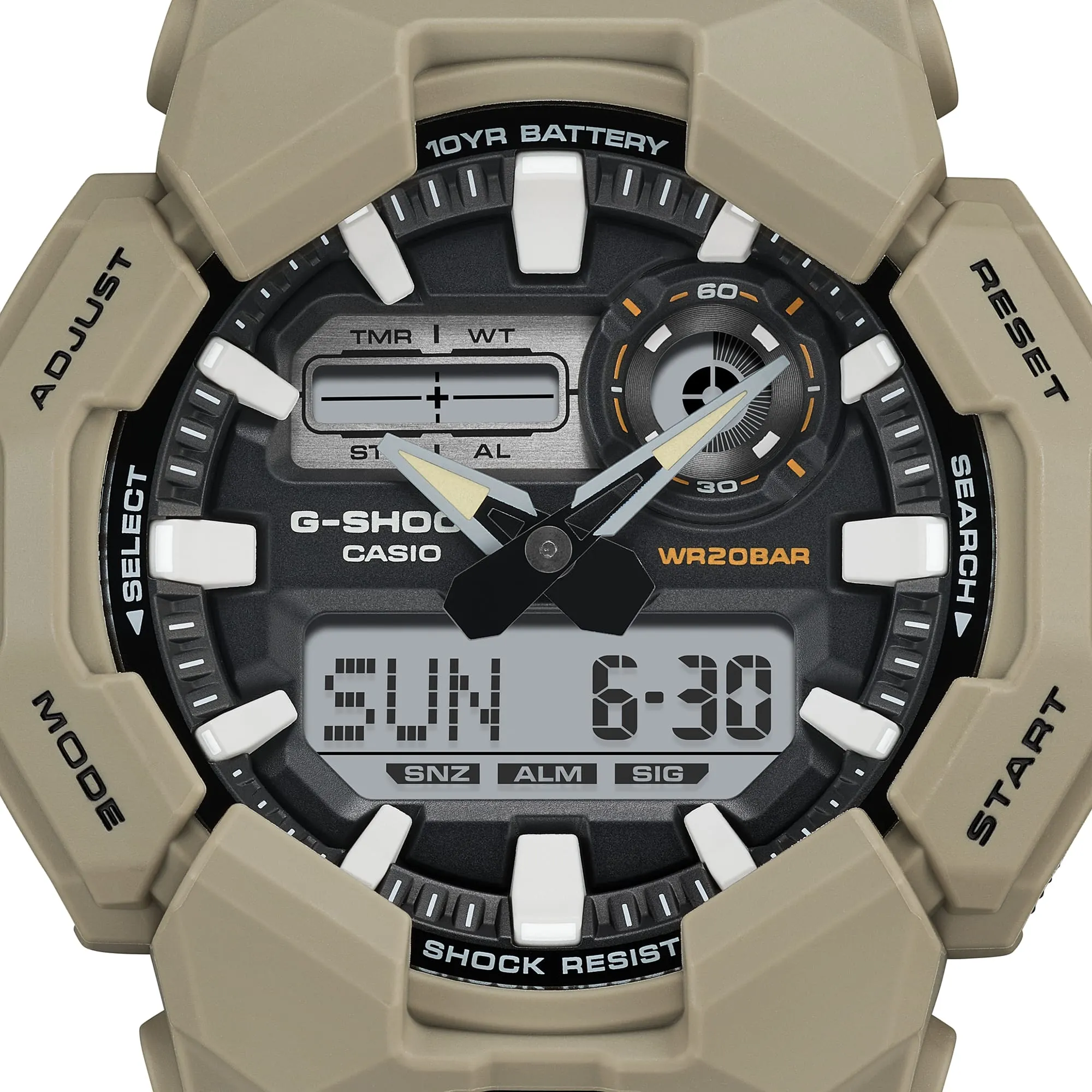 G-Shock Analog Digital Brown Resin Band Watch GA010-5A