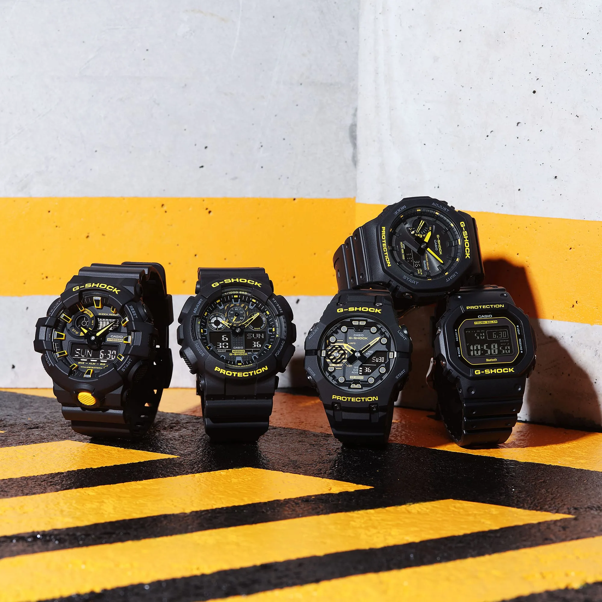 G-Shock Analog Digital DUO Caution Black Resin Band Watch GAB2100CY-1A