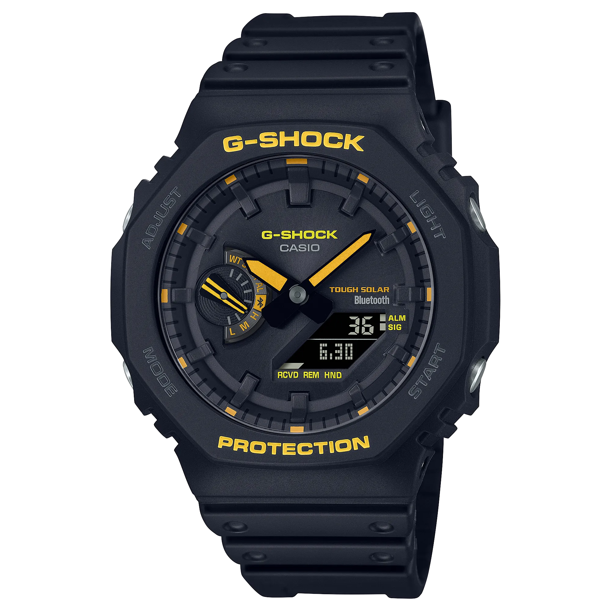 G-Shock Analog Digital DUO Caution Black Resin Band Watch GAB2100CY-1A