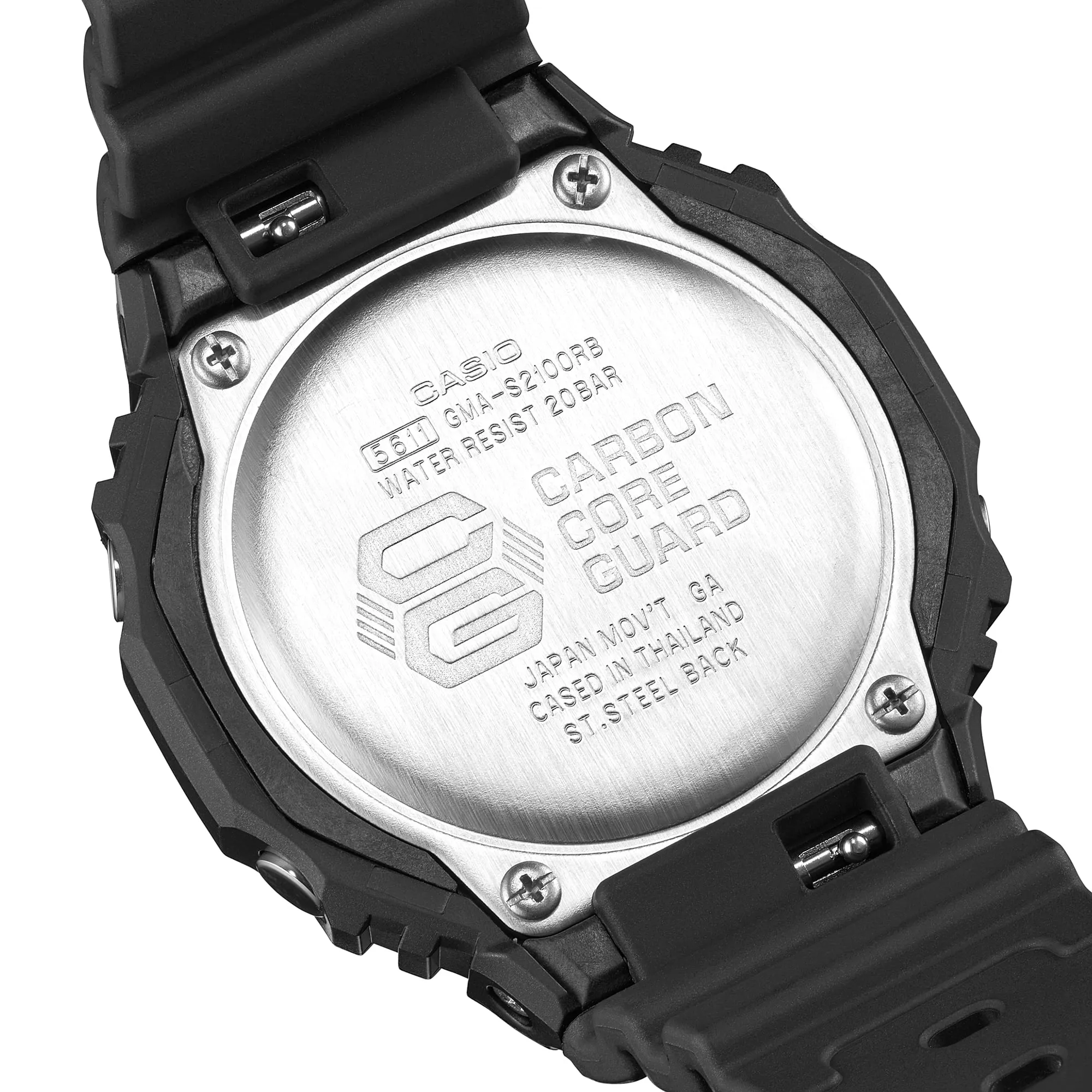 G-Shock Analog-Digital Pink Dial Black Resin Band Watch GMAS2100RB-1A