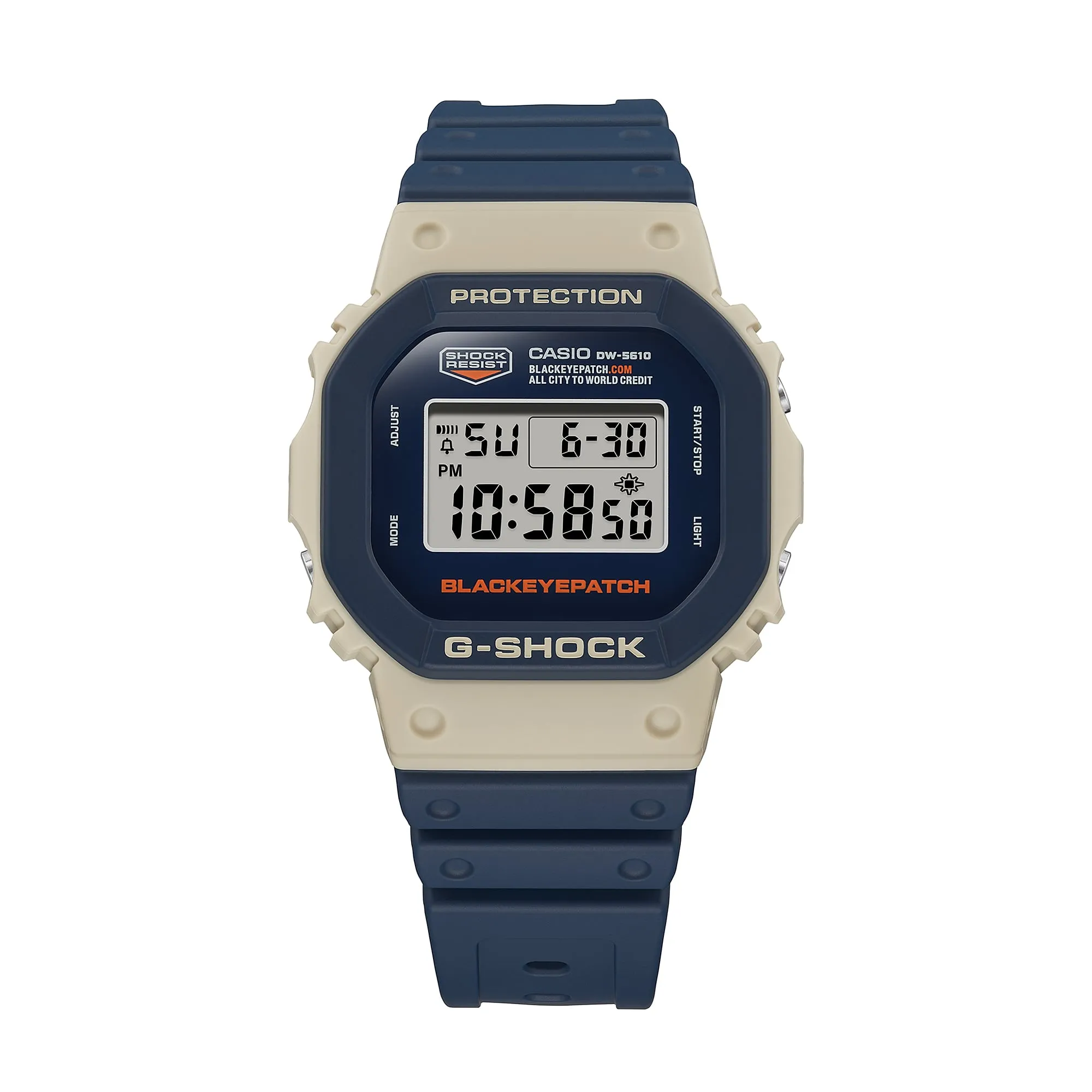G-Shock Digital Black Eye Patch Blue Resin Band Watch DW5610BEP-2D