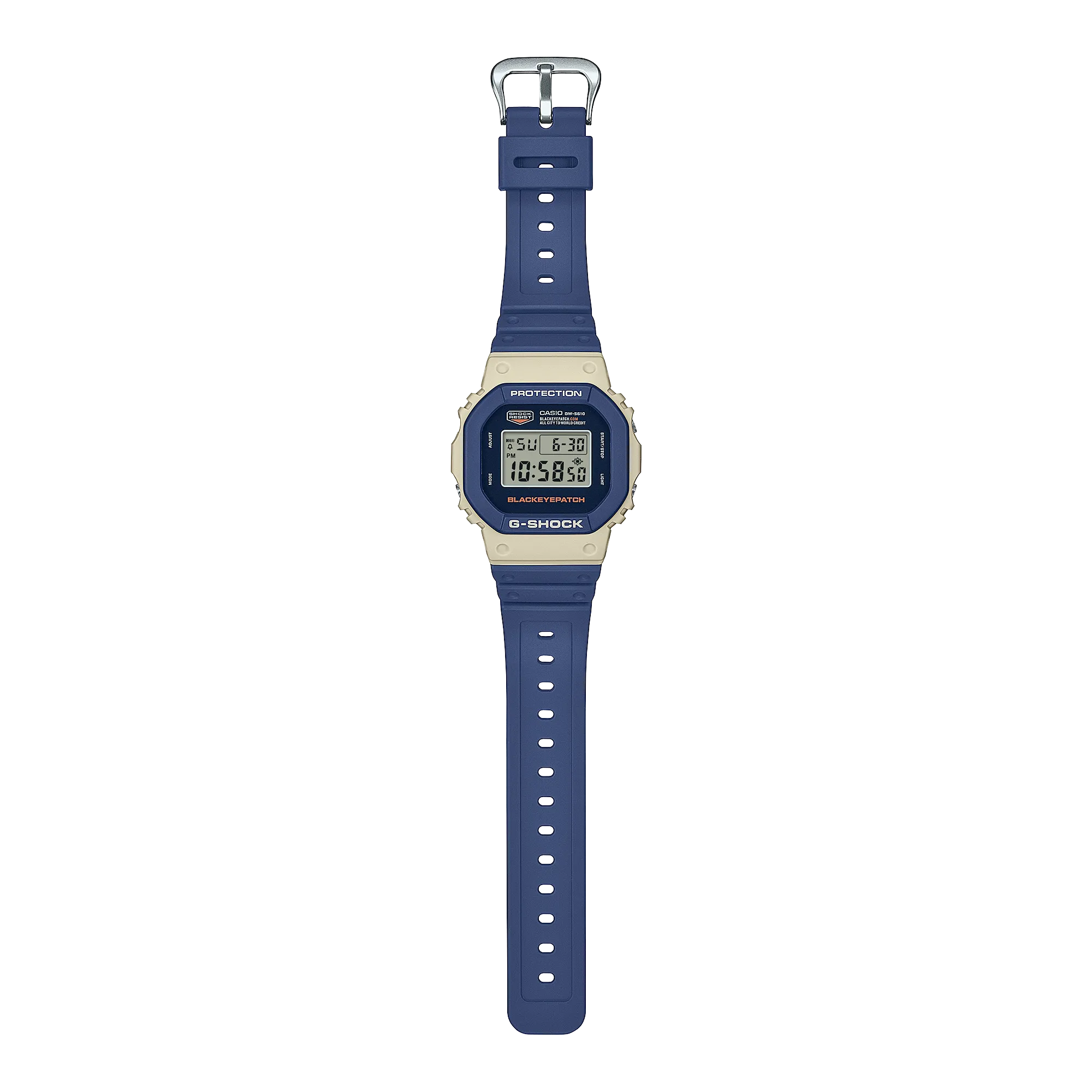 G-Shock Digital Black Eye Patch Blue Resin Band Watch DW5610BEP-2D