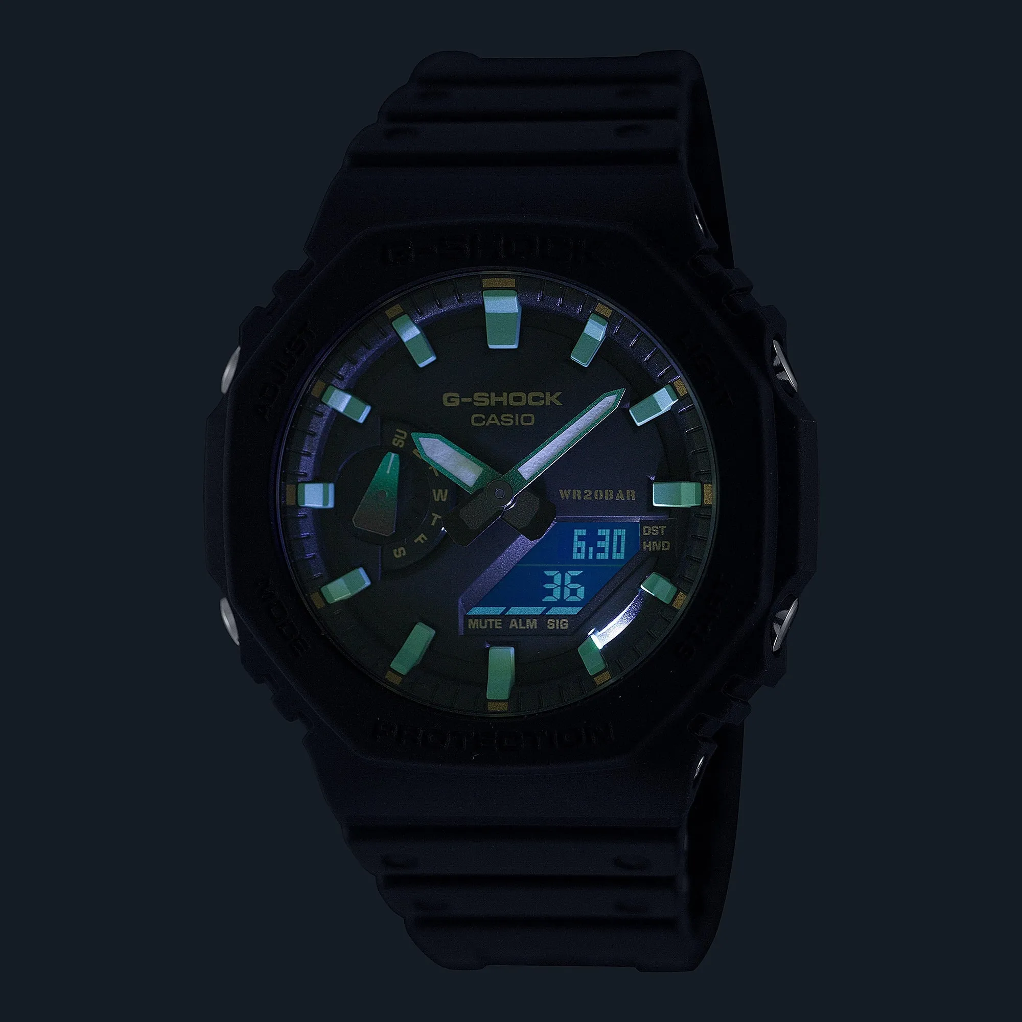 G-Shock Digital Black Resin Band Men's Watch GA2100RC-1A