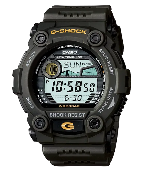 G-Shock Digital Tide Dark Green Resin Band Watch G7900-3D