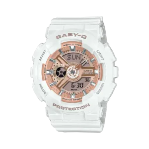 G-Shock Digital White Resin Band Watch BA110X-7A1
