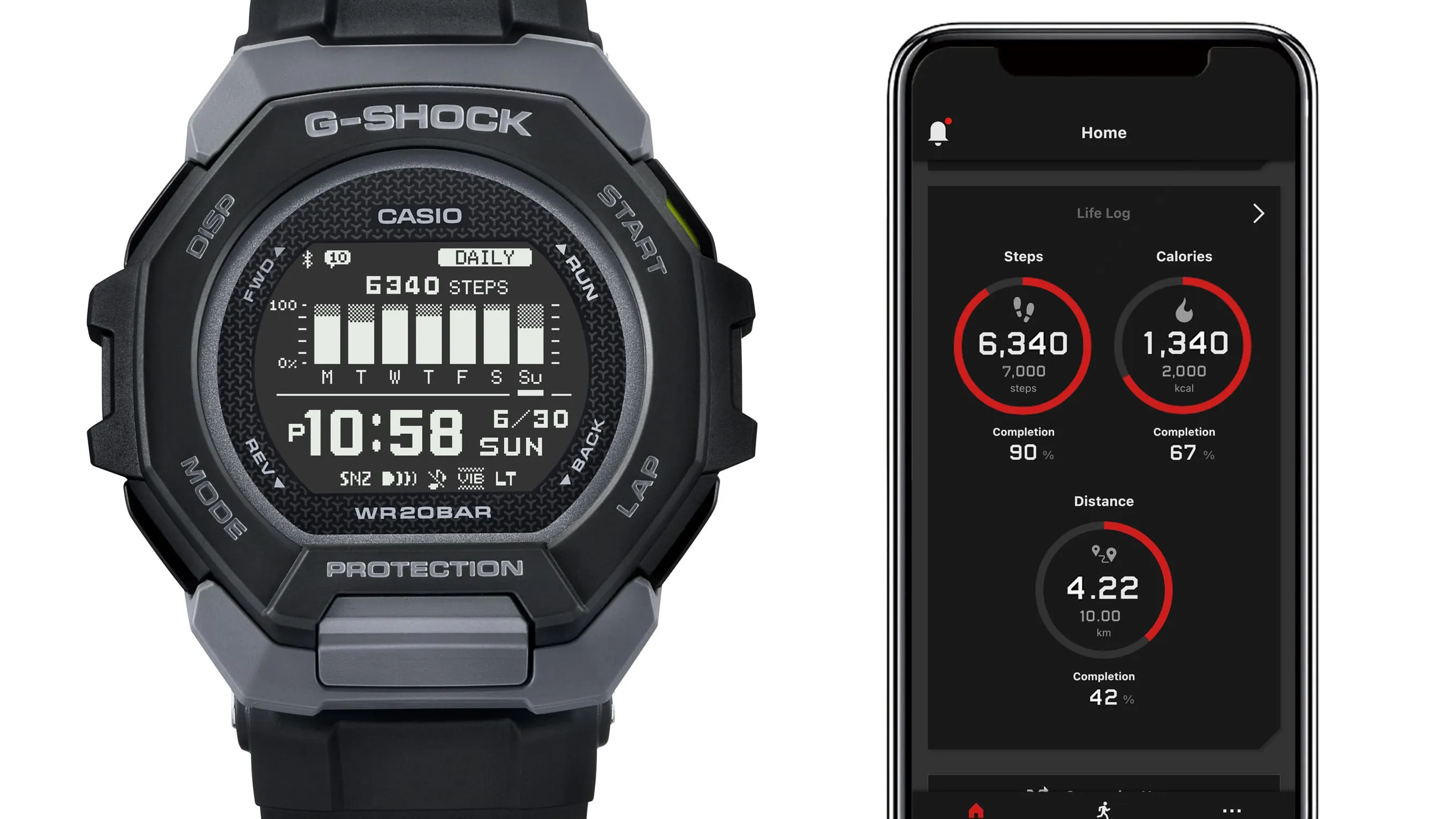 G-Shock G- Squad Black Resin Band Watch GBD300-1D