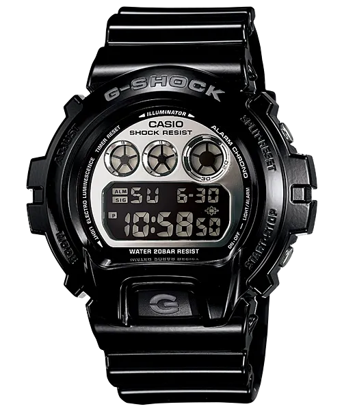 G-Shock Multi-Alarm Black Band Silver Dial Digital Watch DW6900NB-1