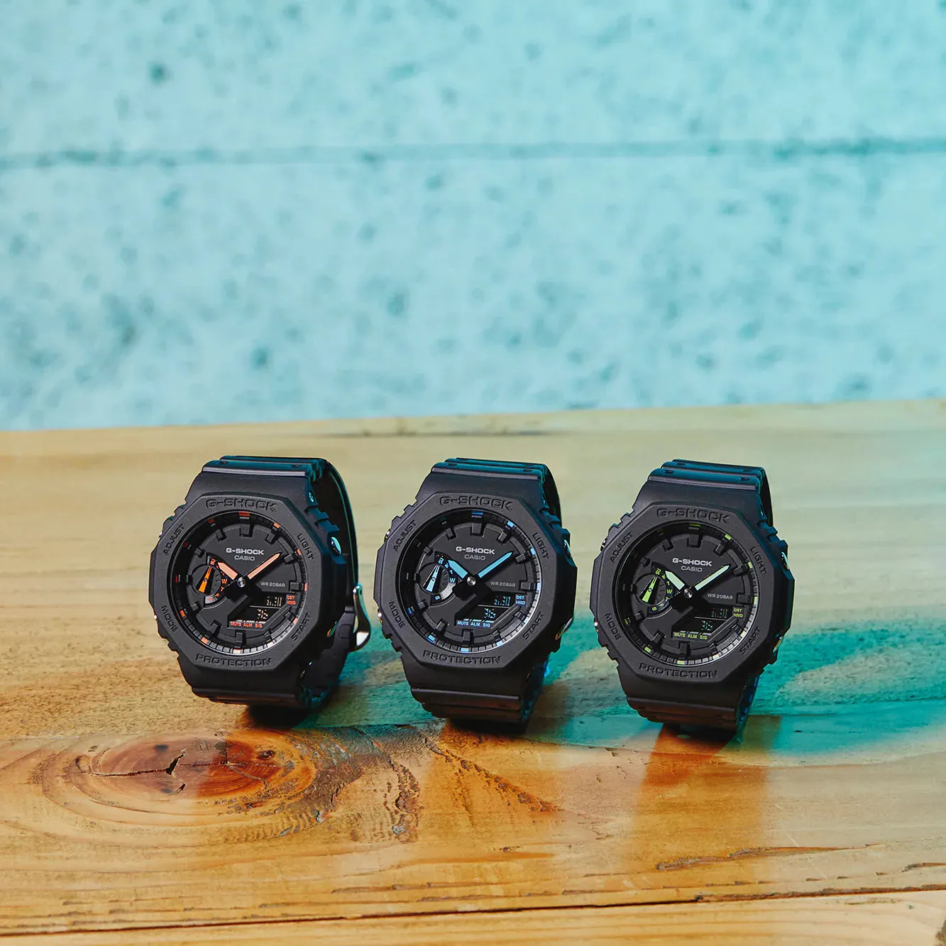 G-Shock Neon Accent Black Resin Band Watch GA2100-1A4