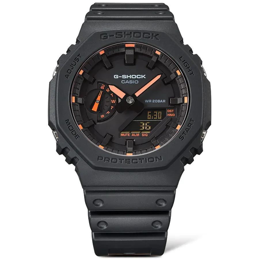 G-Shock Neon Accent Black Resin Band Watch GA2100-1A4