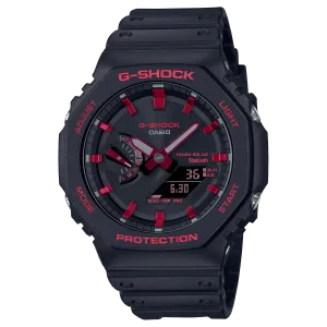 G-Shock Octagonal Black Resin Band Red Bluetooth Watch GAB2100BNR-1A