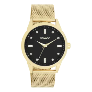 Gold coloured OOZOO watch with metal mesh bracelet - C11283