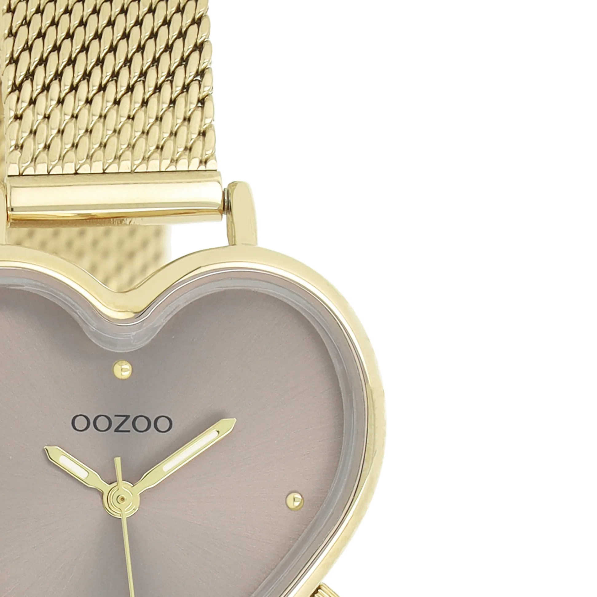 Gold coloured OOZOO watch with metal mesh bracelet - C11416