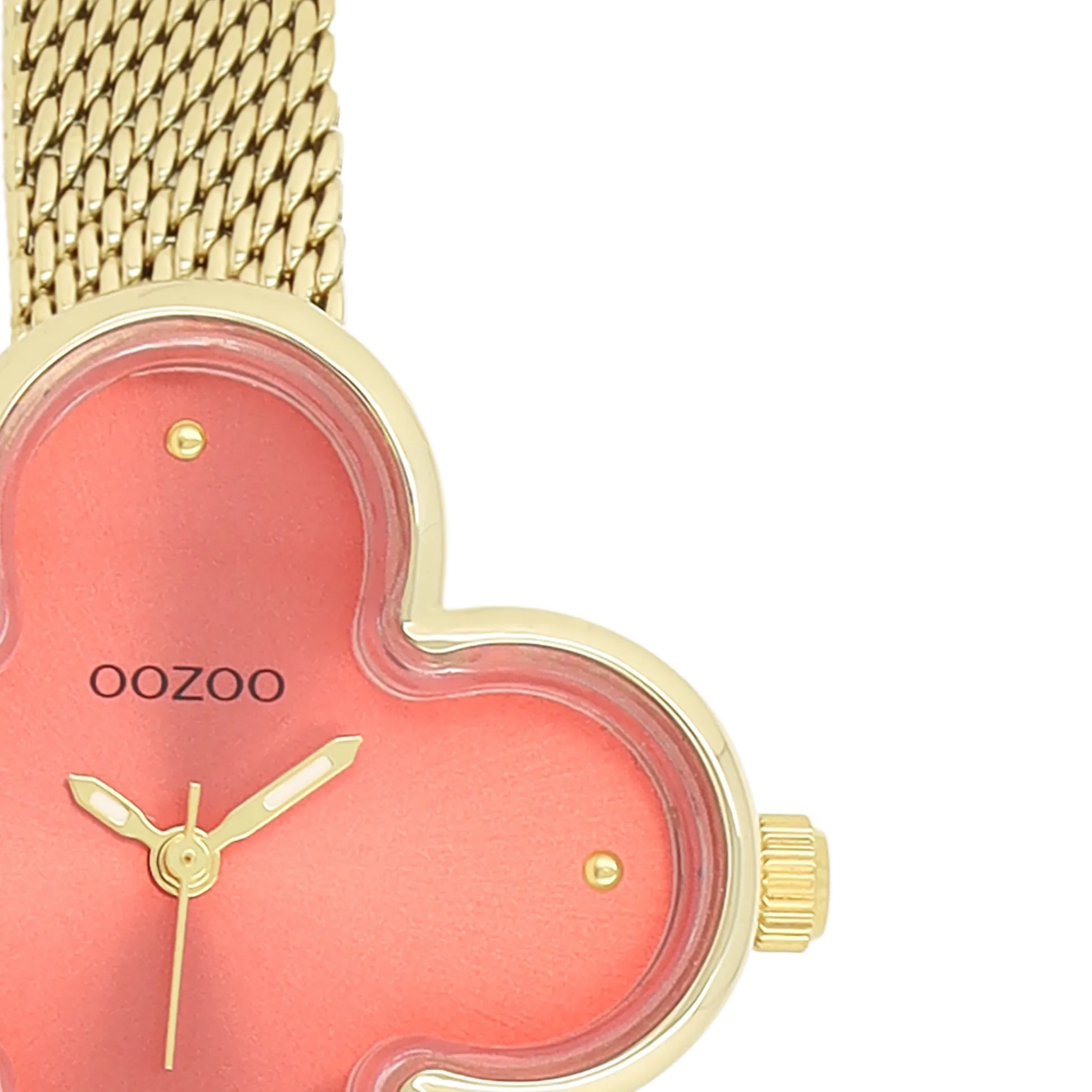 Gold coloured OOZOO watch with metal mesh bracelet - C11529
