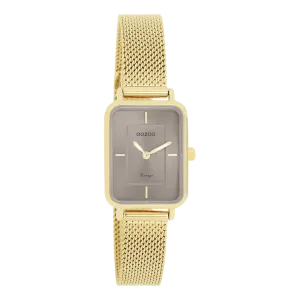 Gold coloured OOZOO watch with metal mesh bracelet - C20353