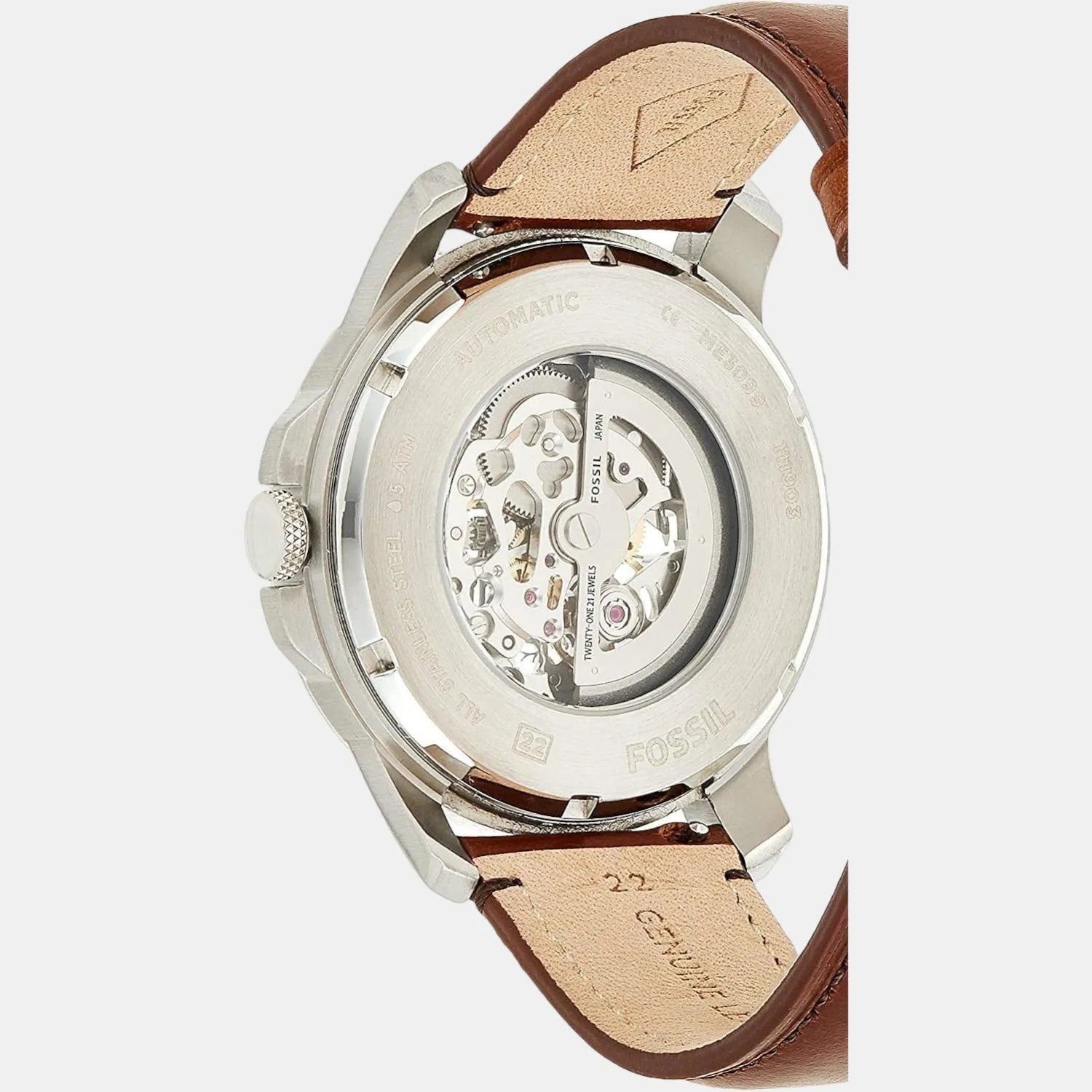 Grant Men Automatic Cream Dial Analog Leather Watch ME3099