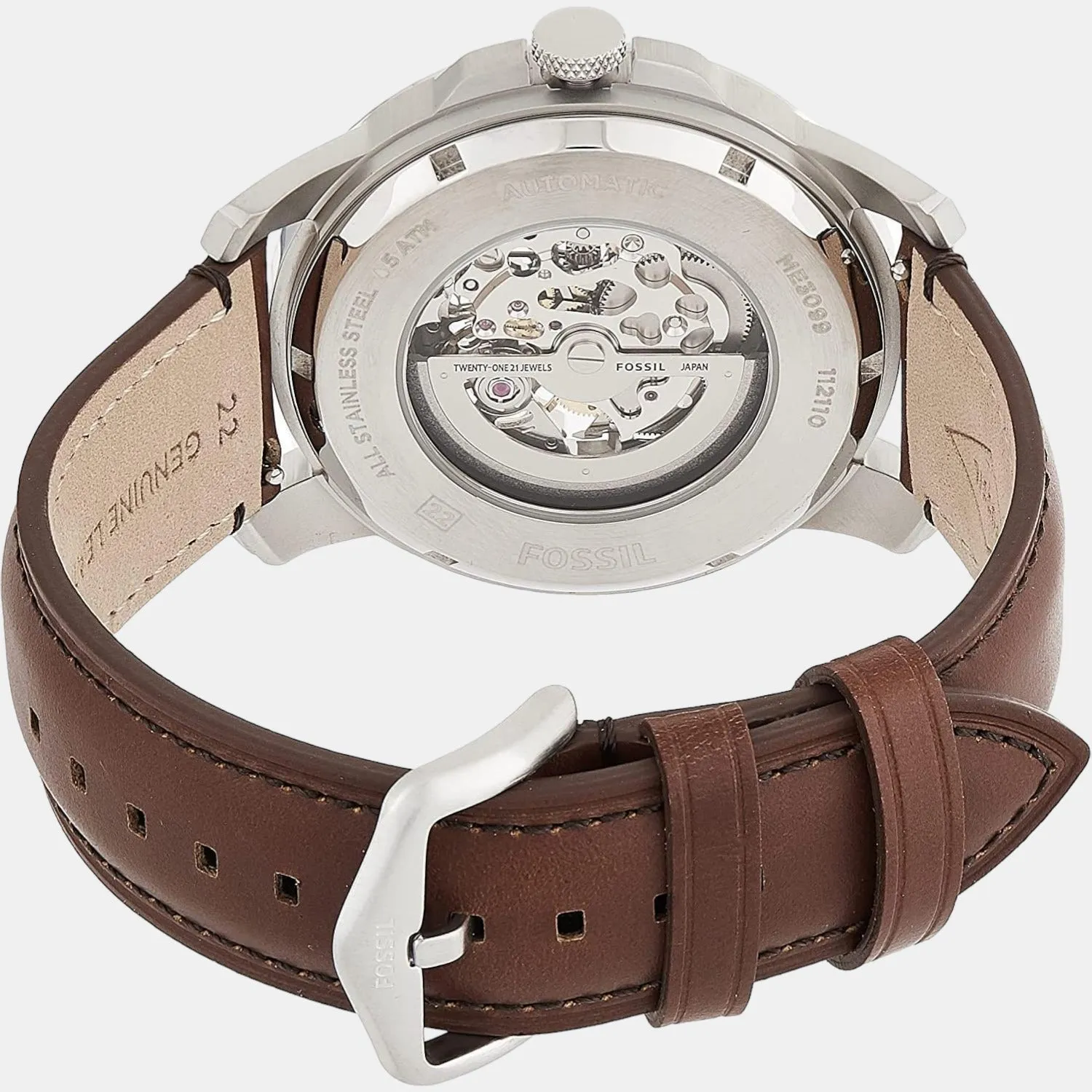 Grant Men Automatic Cream Dial Analog Leather Watch ME3099