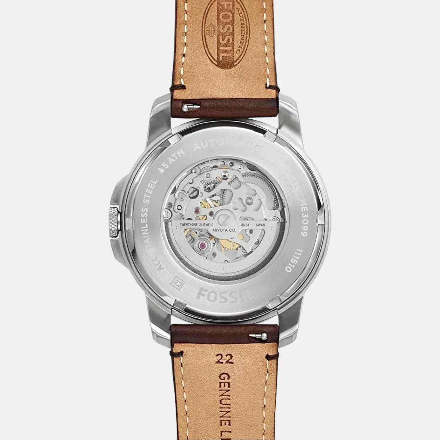 Grant Men Automatic Cream Dial Analog Leather Watch ME3099