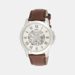 Grant Men Automatic Cream Dial Analog Leather Watch ME3099