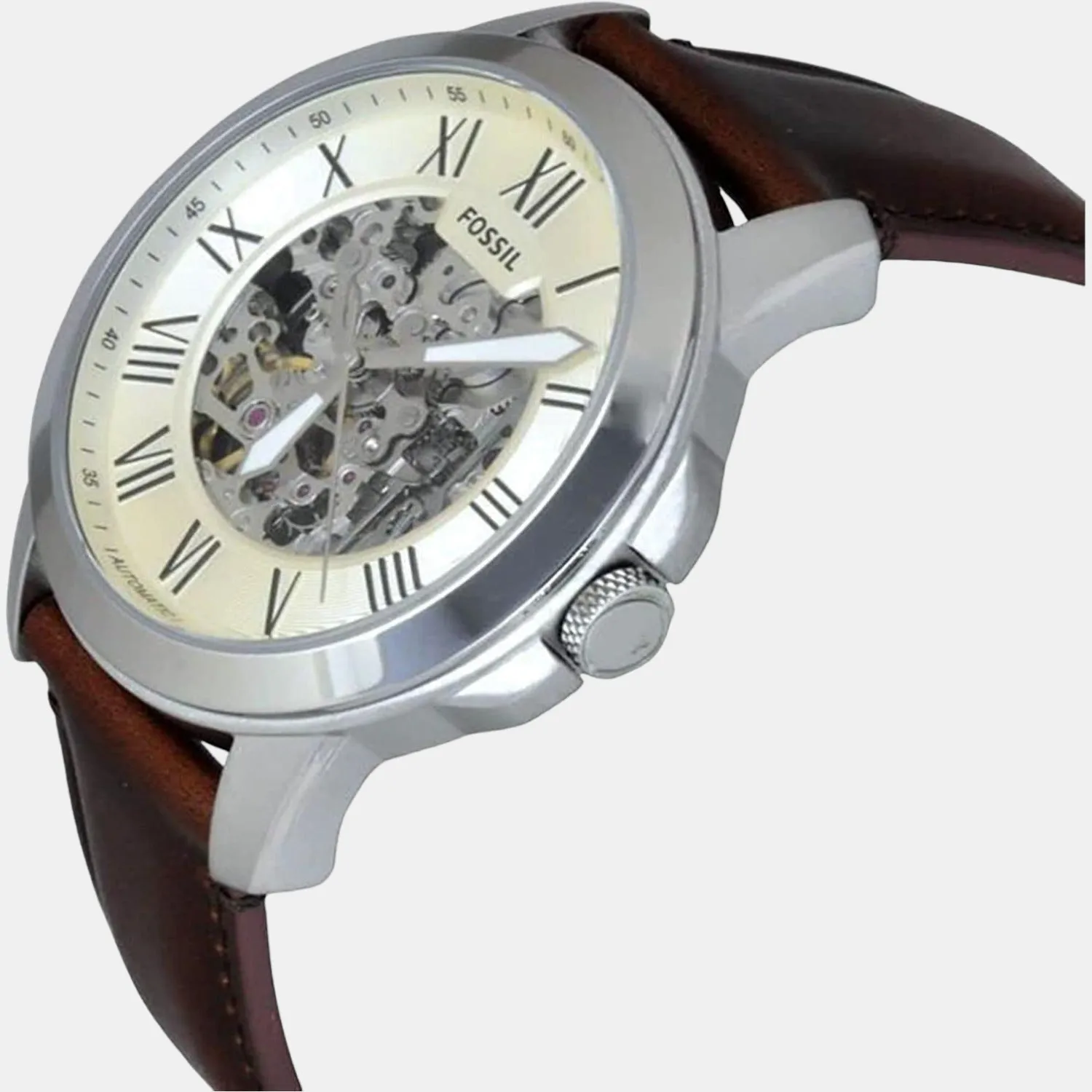 Grant Men Automatic Cream Dial Analog Leather Watch ME3099