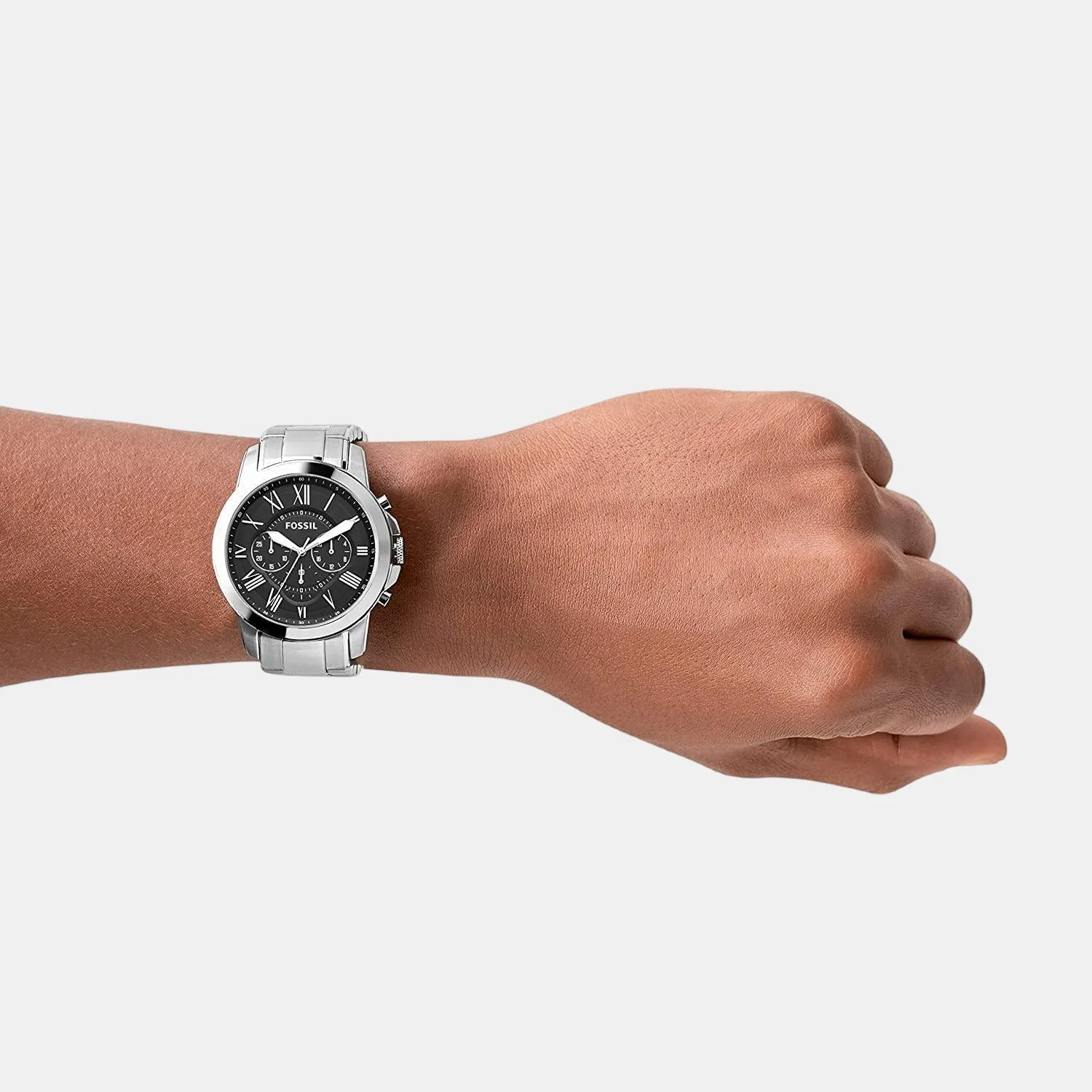 Grant Men Quartz Black Dial Chronograph Stainless Steel Watch FS4736