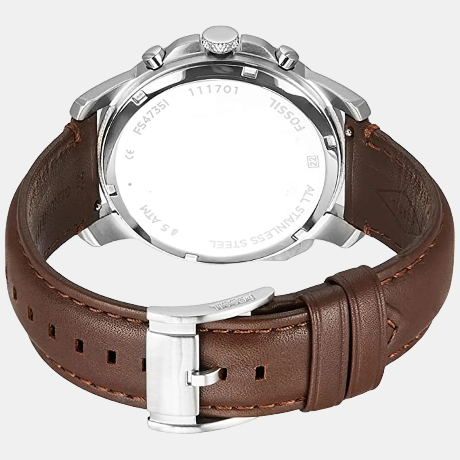 Grant Men Quartz Cream Dial Chronograph Leather Watch FS4735