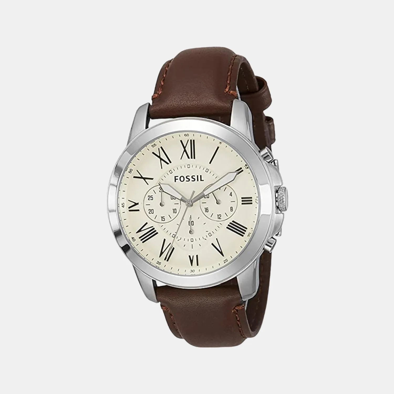 Grant Men Quartz Cream Dial Chronograph Leather Watch FS4735