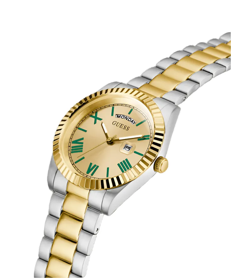 Guess CONNOISSEUR Champagne Dial Two Tone Stainless Steel Watch GW0265G14