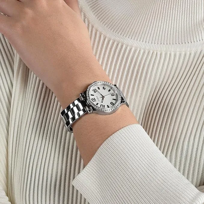 Guess Fawn Silver Dial Stainless Steel Watch GW0686L1