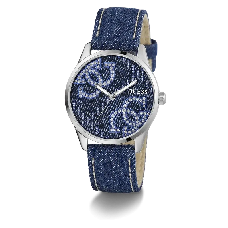 Guess G Stitch Blue Dial Analogue Watch