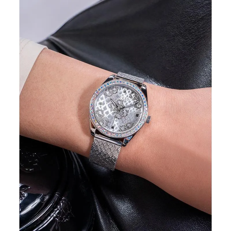 Guess Ladies Silver Tone Analog Watch