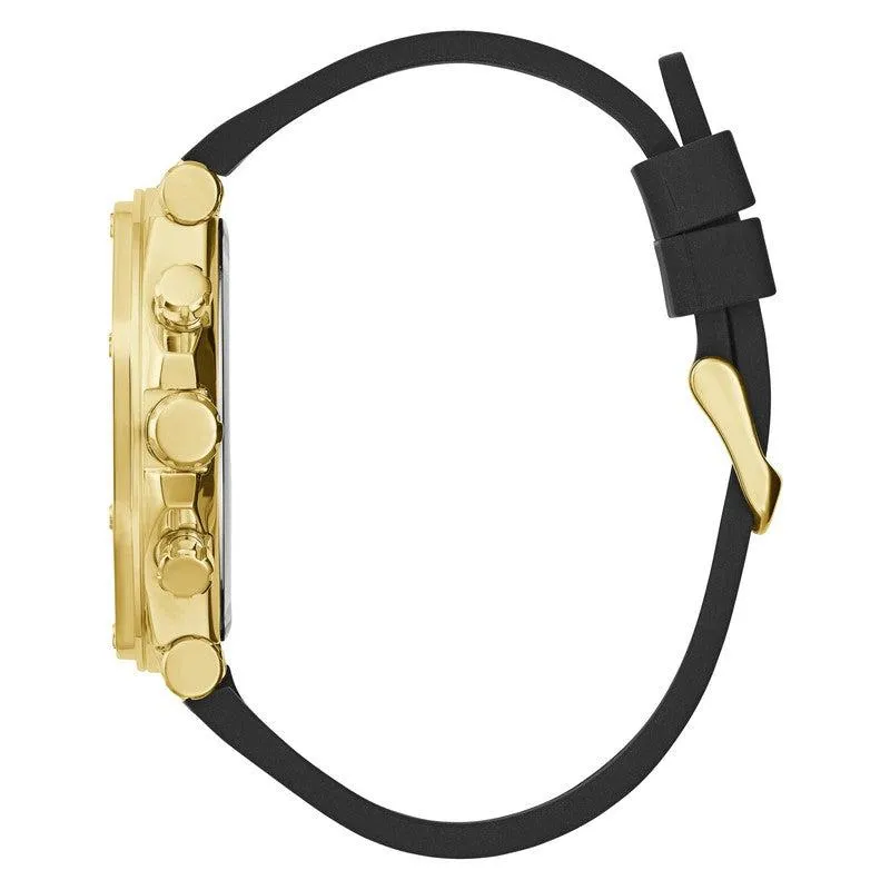 GUESS Mens Black Gold Tone Multi-function Watch GW0492G3