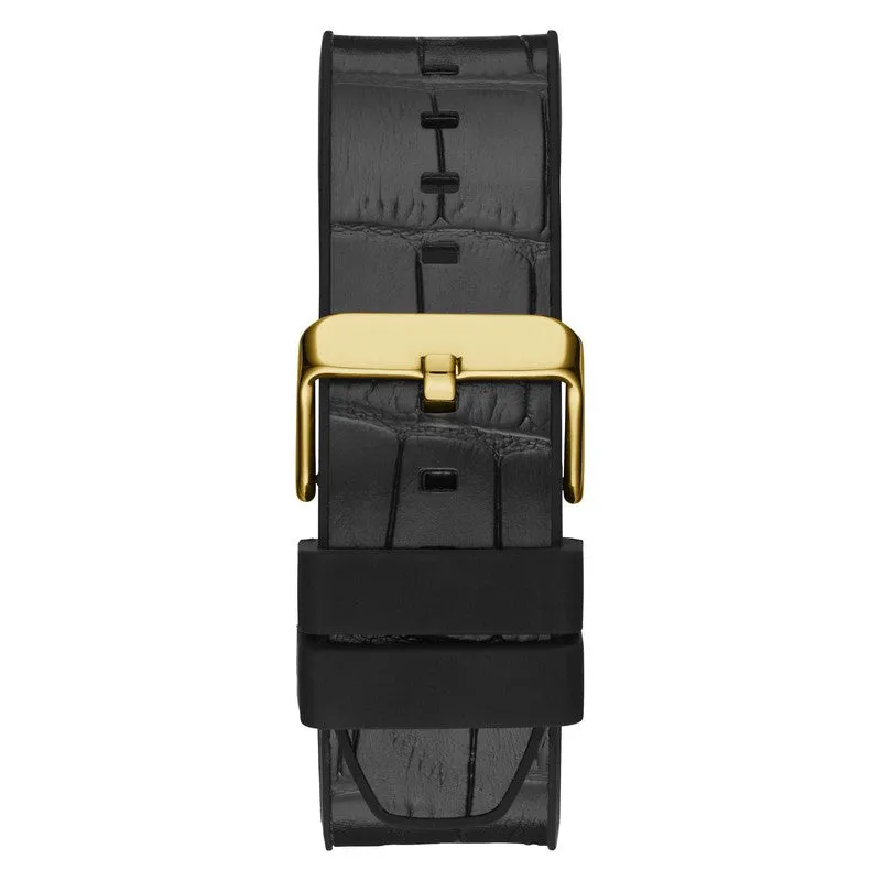 GUESS Mens Black Gold Tone Multi-function Watch GW0492G3