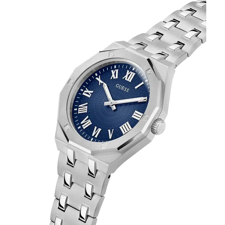Guess Mens Silver Tone Analog Watch GW0575G4