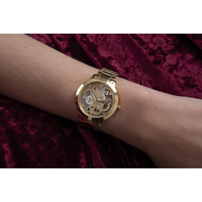 Guess Quattro Clear Gold Tone Analog Ladies Watch GW0300L2