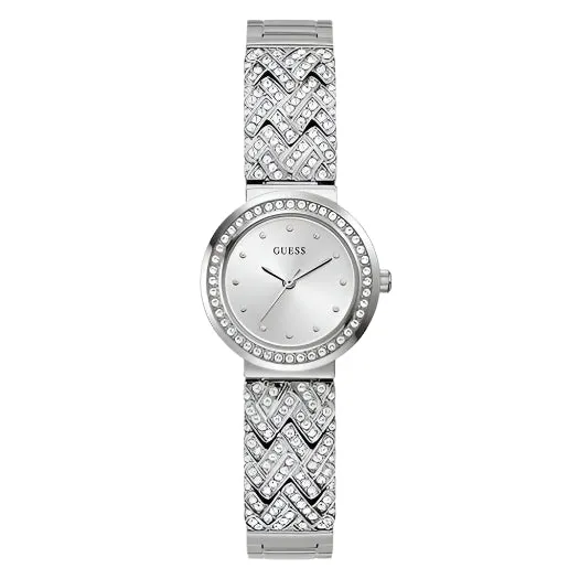 Guess Treasure Silver Dial Stainless Steel Watch GW0476L1