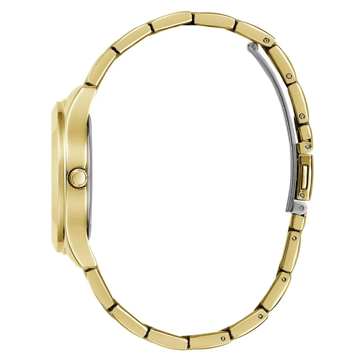 Guess Tri Plaque Champagne Dial Gold Stainless Steel Watch GW0675L2