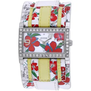 Guess Women's Watch - Classic White, Red and Green Dial Leather Strap | W95266L1