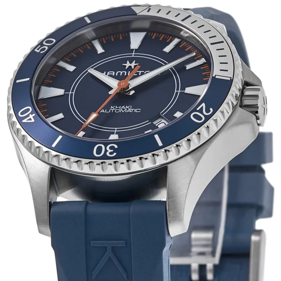 Hamilton Khaki Navy Scuba Auto Syroco Special Edition Blue Dial Rubber Strap Men's Watch H82385340